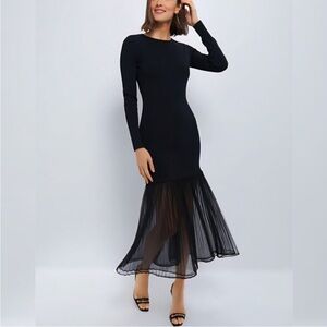 NWT Tuckernuck - M Hyacinth House Black Knit Gwendolyn Maxi Dress